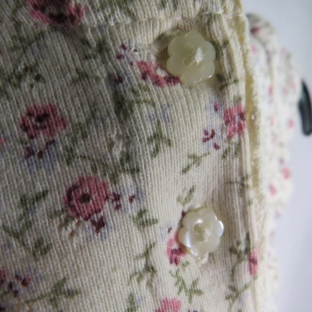 Baby Vintage Cream & Pink Floral Bodysuit 0-3mts Vintage Old Navy